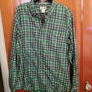 NWOT LLBEAN GREEN PLAID FLANNEL
